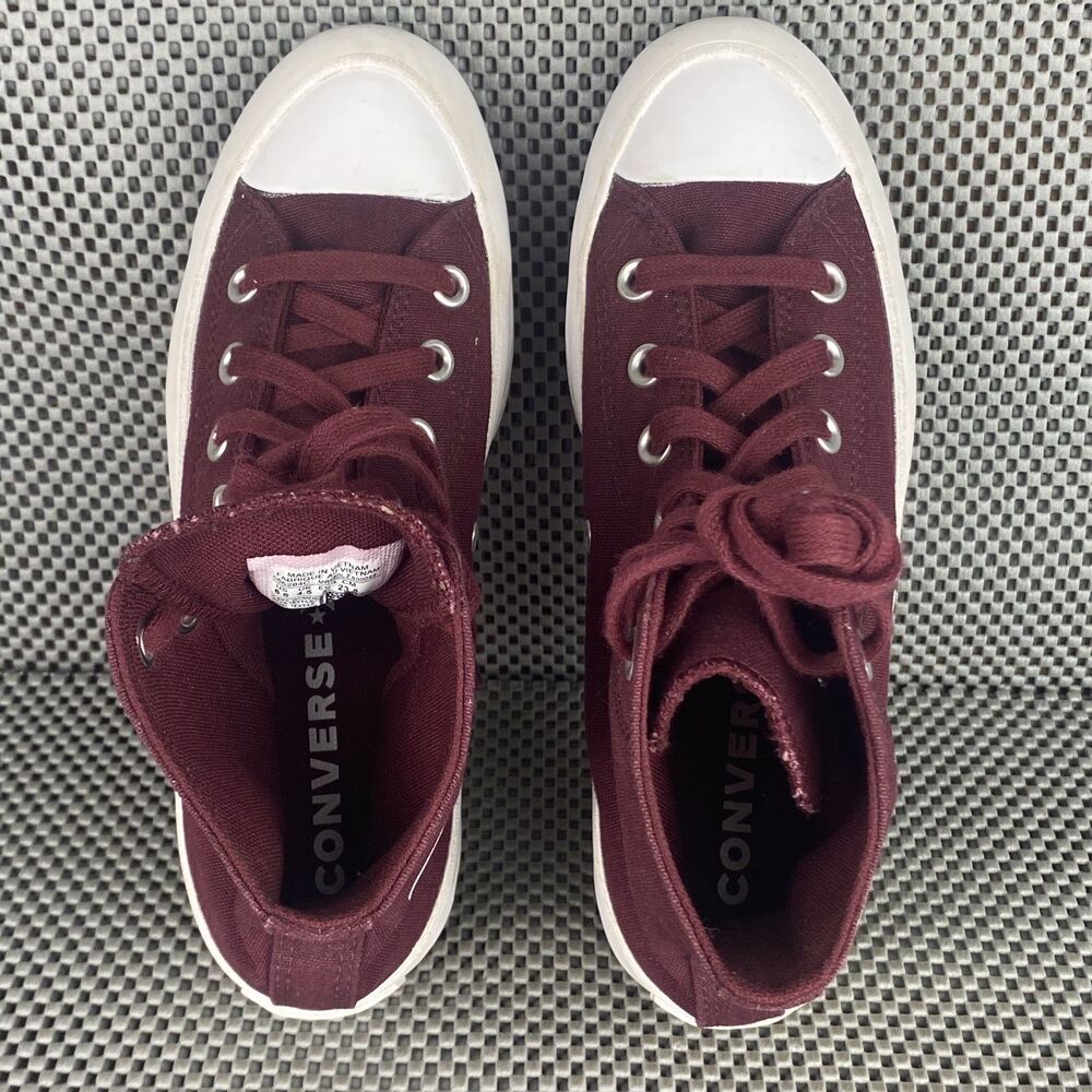Converse Chuck Taylor All Star Sneakers Womens 6.5 Red Lugged Hi Top Lace Up - Picture 7 of 11